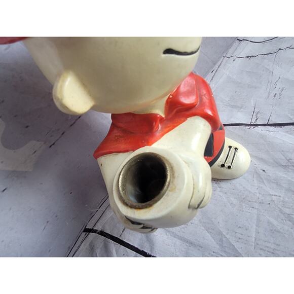Charlie Brown Red Baseball Cap Hallmark Candle Holder Vintage Chalkware READ - Picture 3 of 7